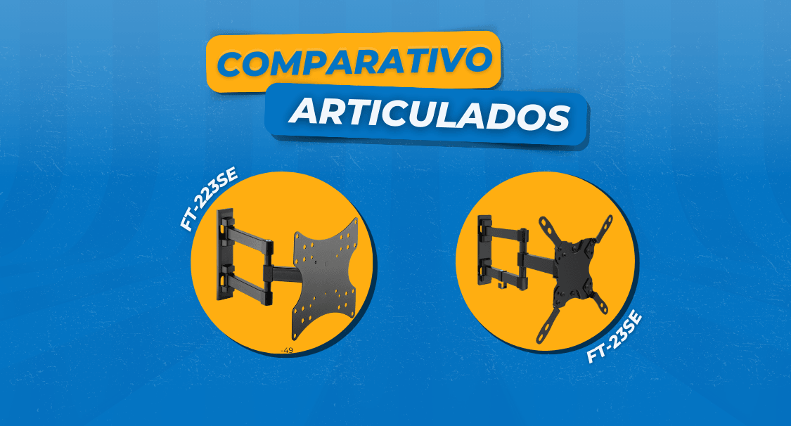 Qual a Diferença entre o Suporte Articulado FT-223SE e o FT-23SE Fixatek? - Fixatek