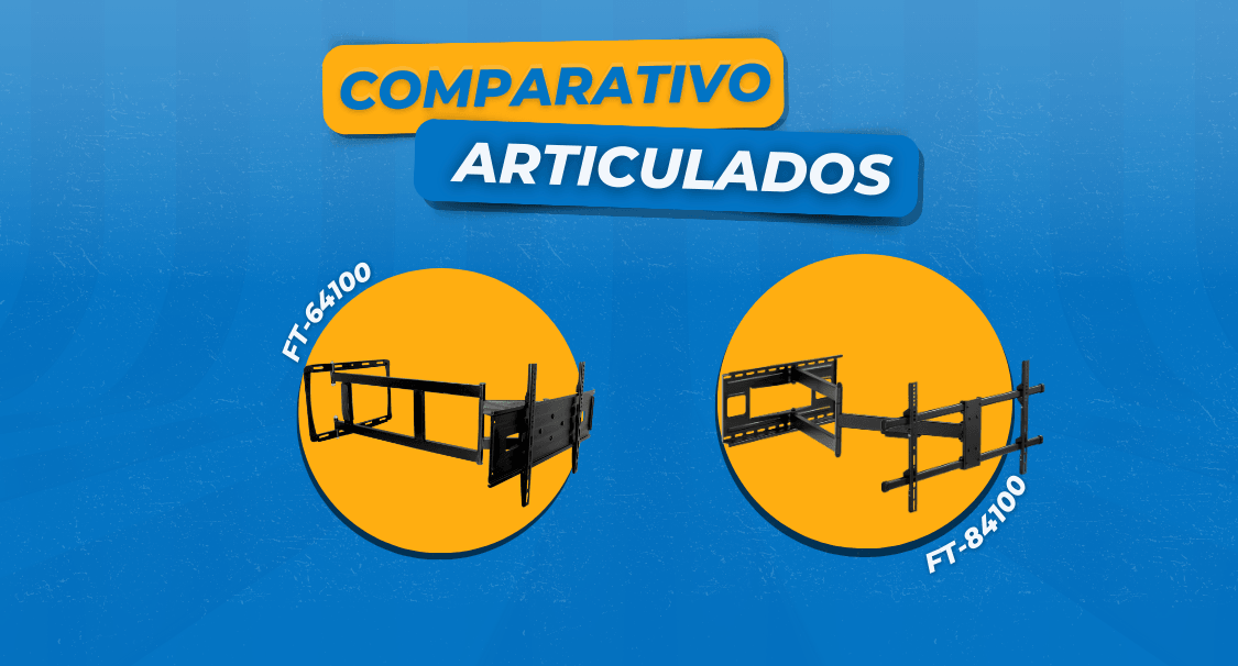 Qual a Diferença entre o Suporte Articulado FT-64100X e o FT-84100 Fixatek? - Fixatek