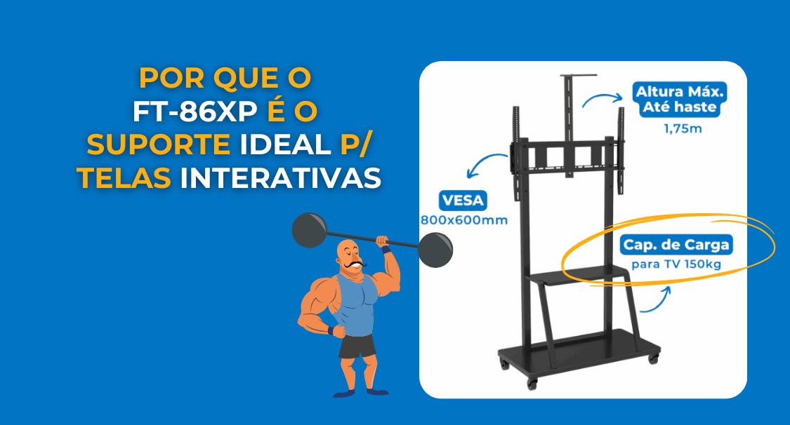 Por que o FT-86XP é o Suporte Ideal para Telas Interativas