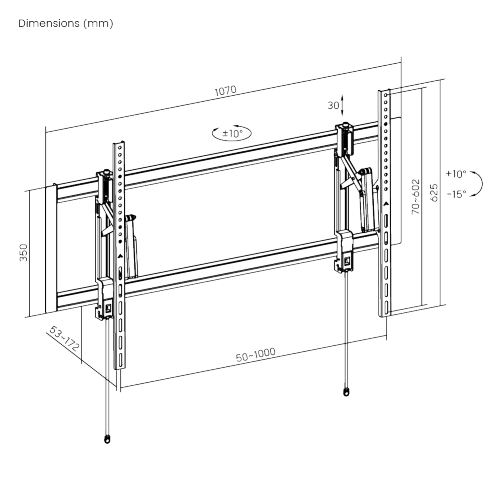Suporte Vídeo Wall Inclinável e Extensível para TV LED 37" a 90" - FT-64MP Fixatek