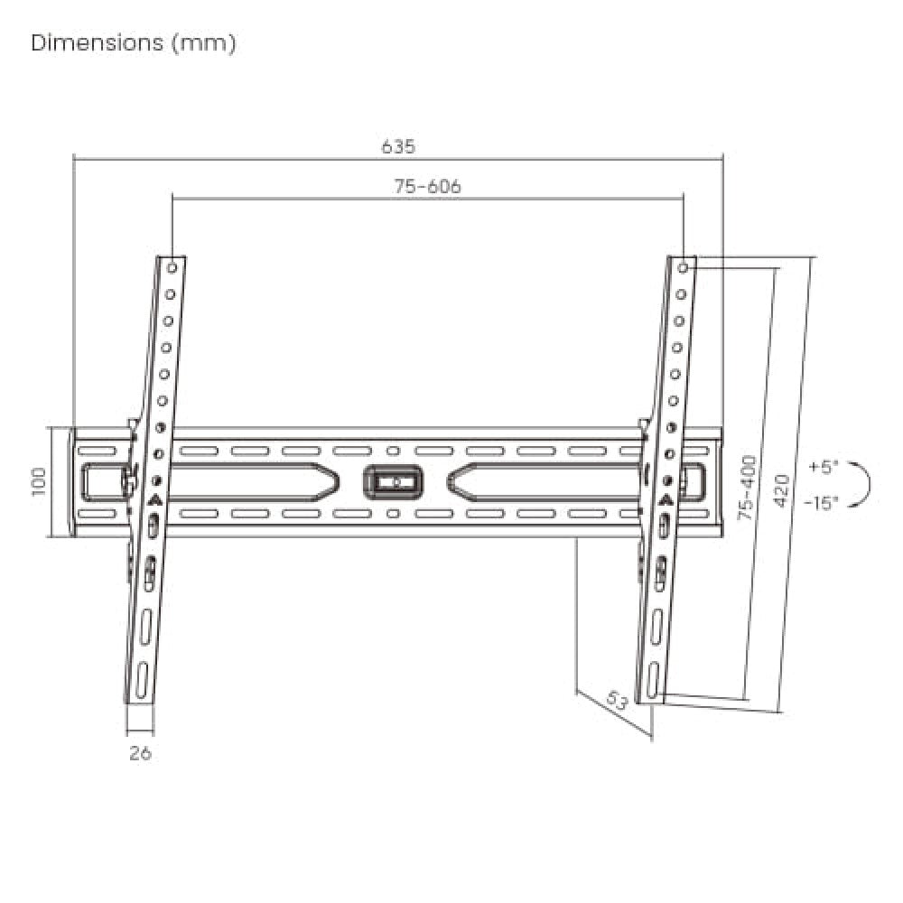 Suporte Inclinável para TV de LED / OLED / QLED / NANO 37" até 75" com Peso até 45kg - FT-64ST