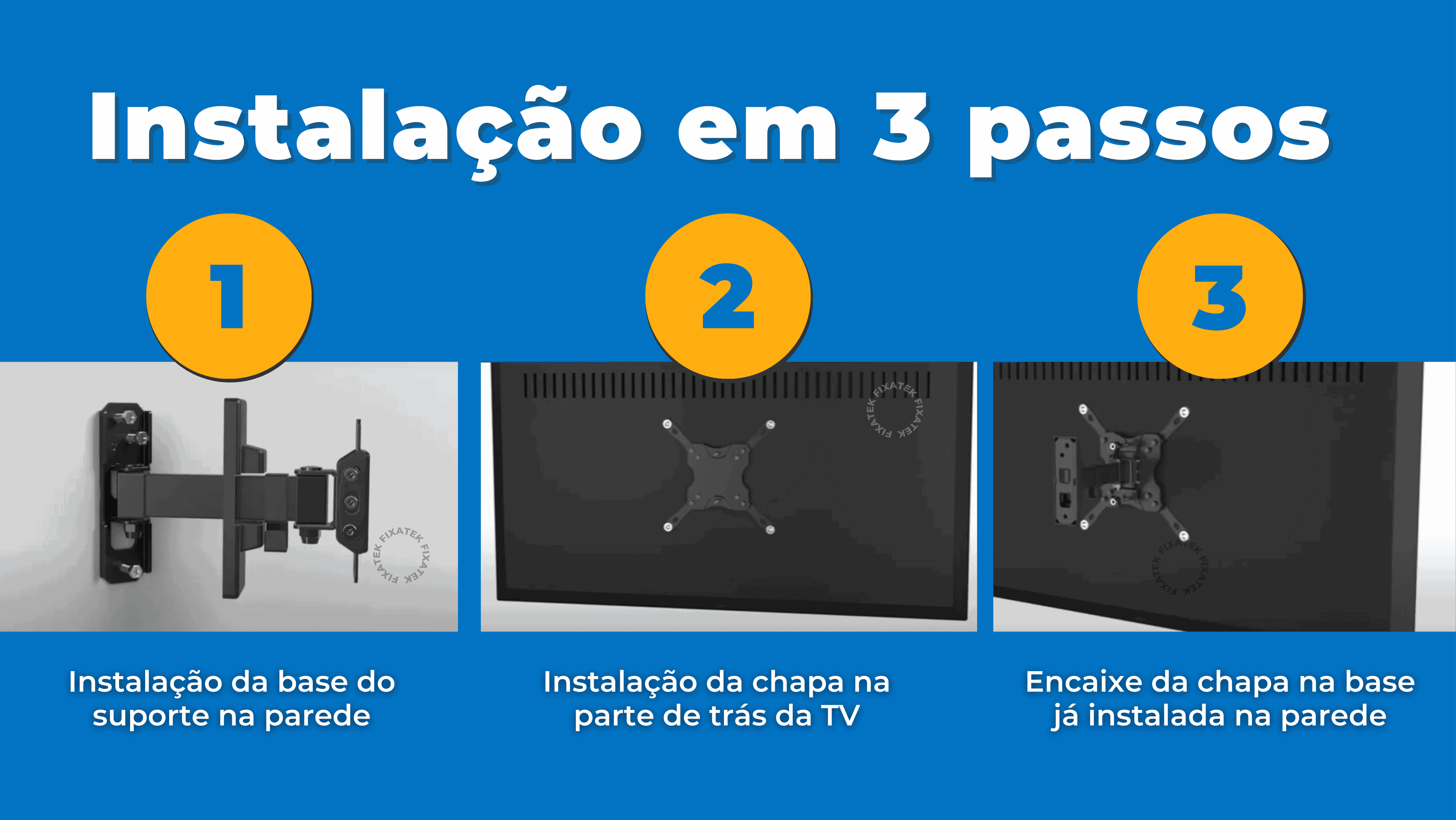 Suporte Articulado para TV LED / OLED / QLED até 47" FT-21SE - Fixatek - Fixatek