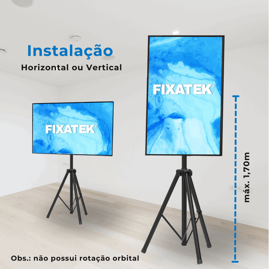Suporte Tripé Pedestal para TV LED / OLED / QLED de 26" até 55" FT-170TR - Fixatek - Fixatek