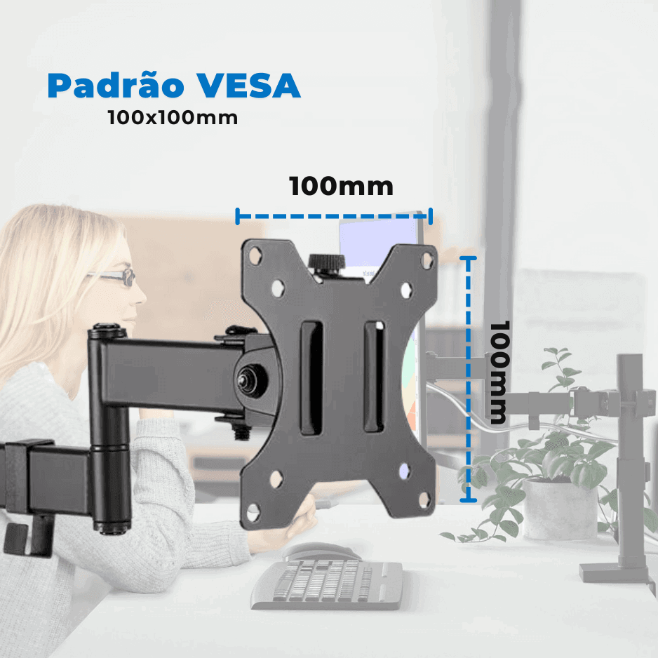 Suporte Articulado para TV / MONITOR LED até 32" com Peso até 8kg FT-270PL - Fixatek - Fixatek