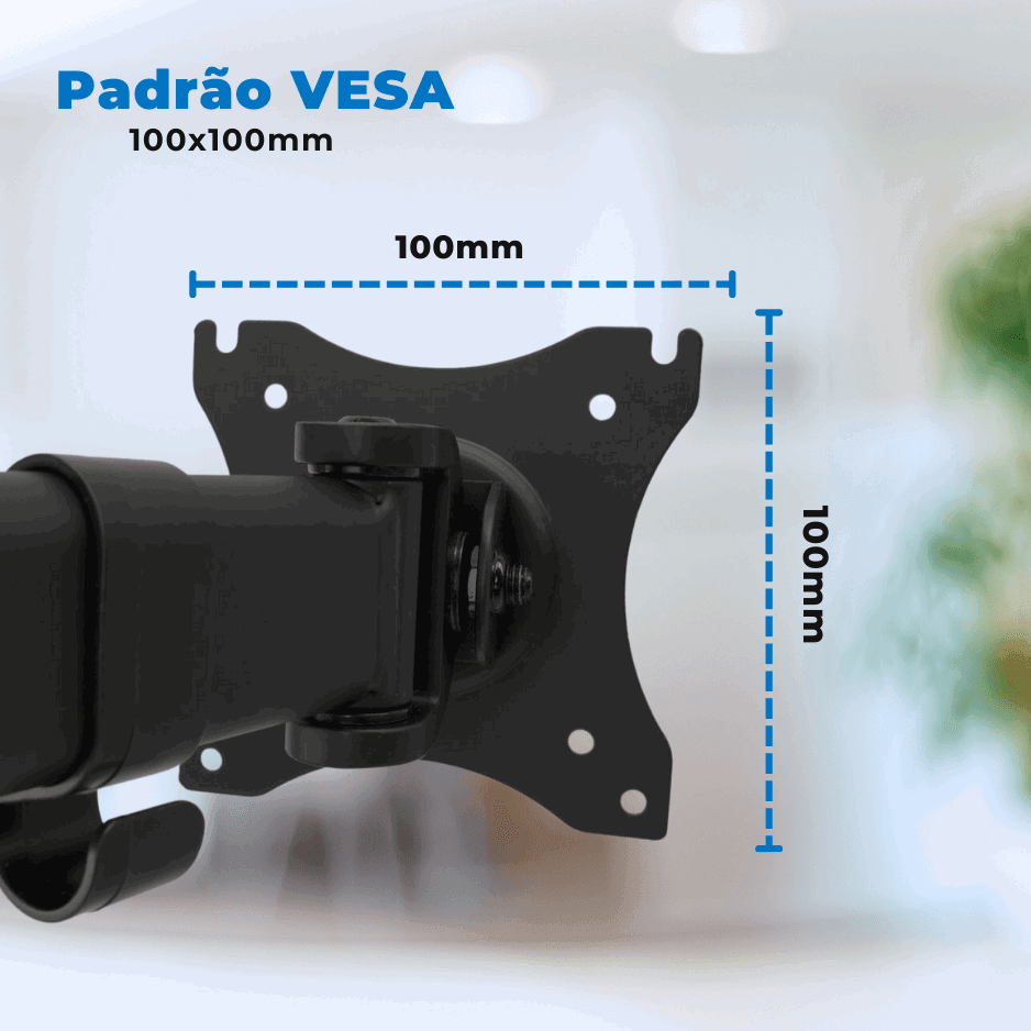 Suporte Ergonômico Articulado de Mesa para 1 Monitor de 13" até 27" FT-428M1 - Fixatek - Fixatek