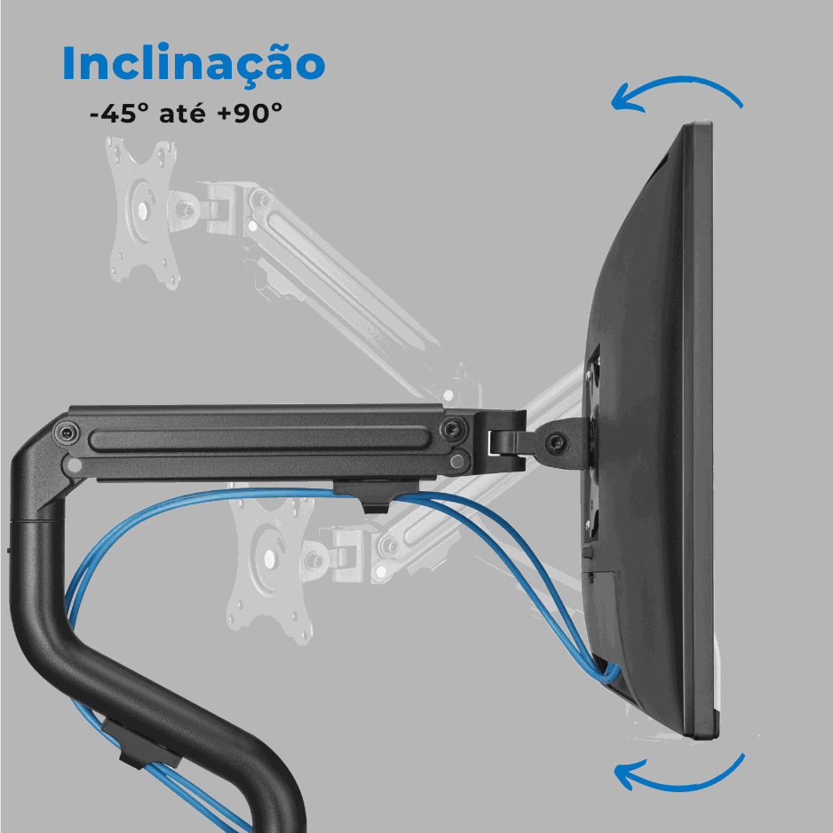 Suporte Ergonômico Articulado de Mesa para 02 Monitores 17" até 32" FT-445MG2 - Fixatek - Fixatek