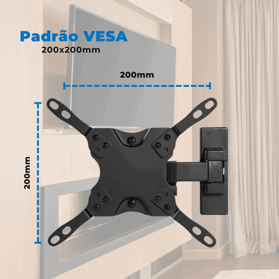 Suporte Articulado para TV LED / OLED / QLED até 47" FT-21SE - Fixatek - Fixatek