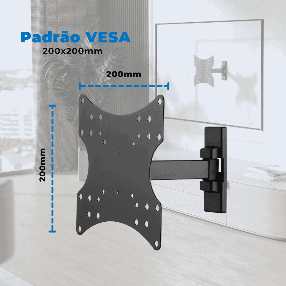 Suporte Articulado para TV LED / OLED / QLED até 47" FT-221SE - Fixatek - Fixatek