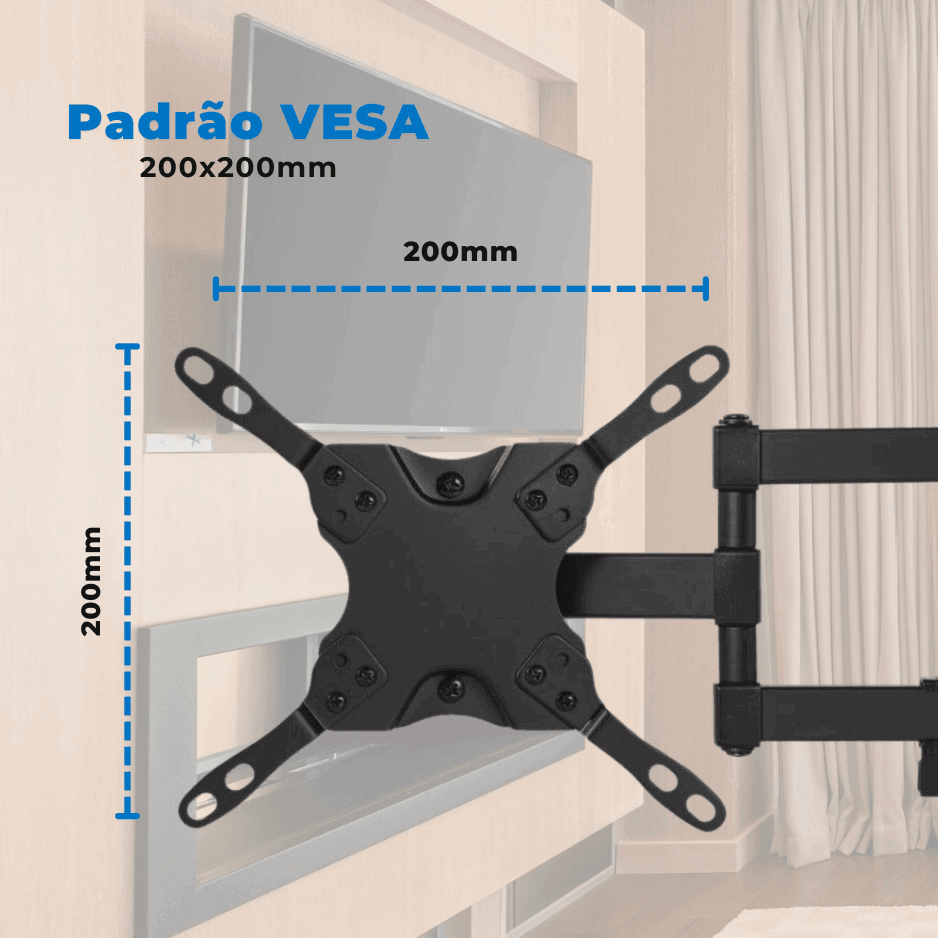 Suporte Articulado para TV LED até 47" FT-23SE - Fixatek - Fixatek