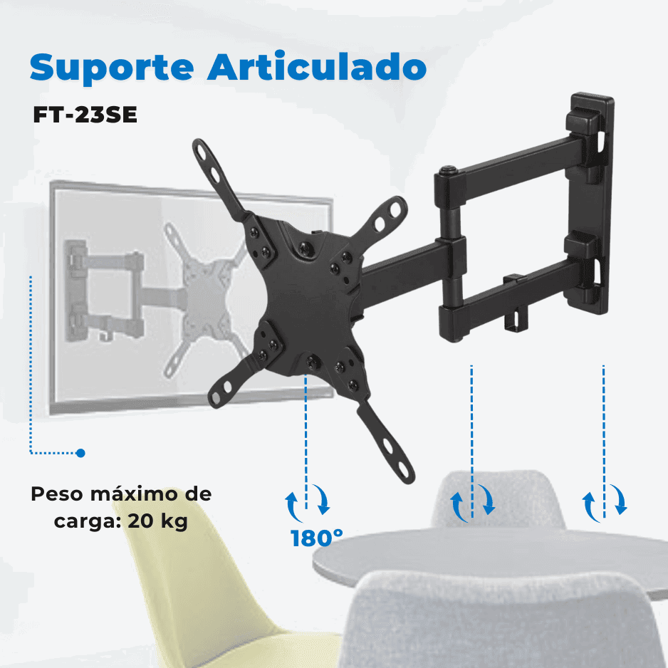 Suporte Articulado para TV LED até 47" FT-23SE - Fixatek - Fixatek