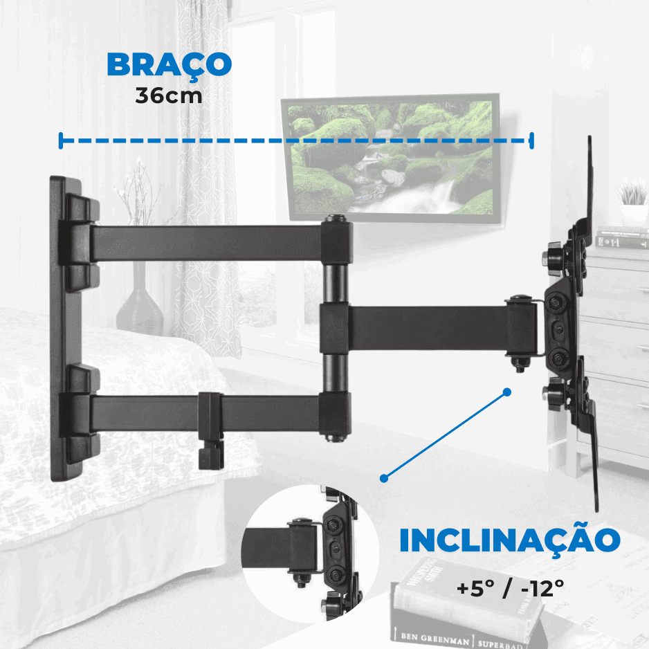 Suporte Articulado para TV LED até 47" FT-23SE - Fixatek - Fixatek