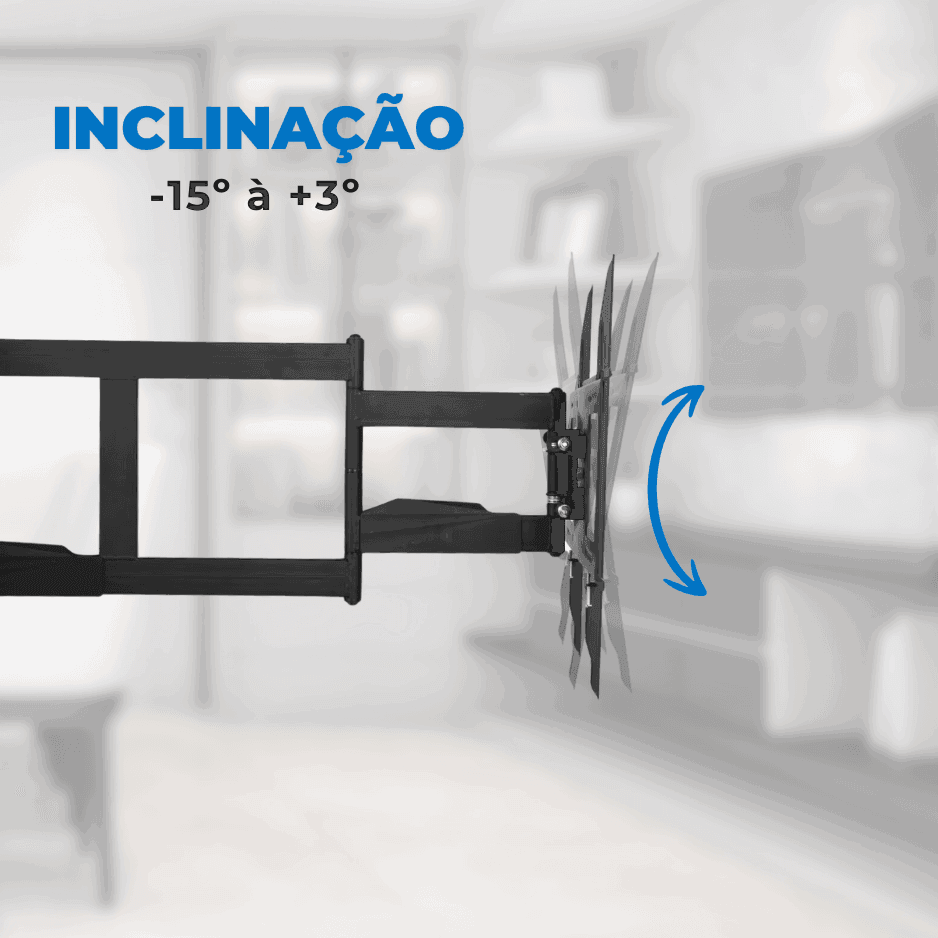 Suporte Articulado para Tv LED 65" á 86'' com Peso até 75 kg - Braço longo de 1 metro (100 cm) FT-64100X - Fixatek - Fixatek
