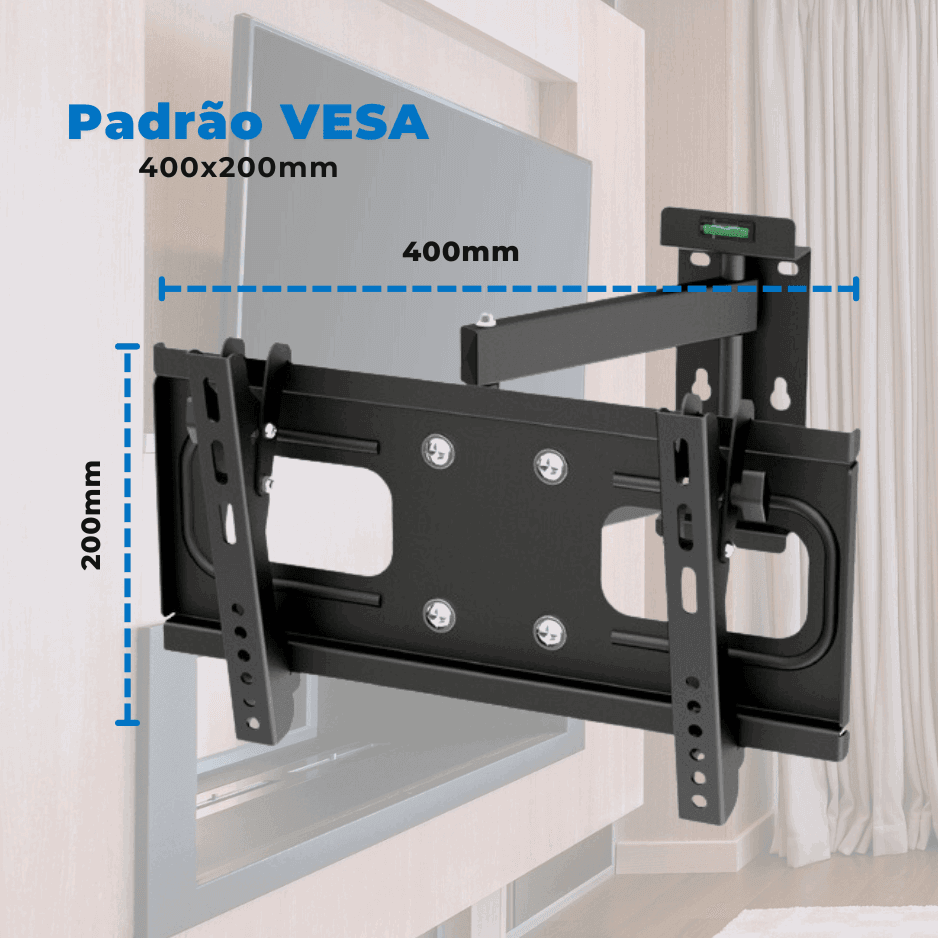Suporte Articulado para TV LED / OLED / QLED até 47" com Peso até 40kg FT-924 - Fixatek - Fixatek