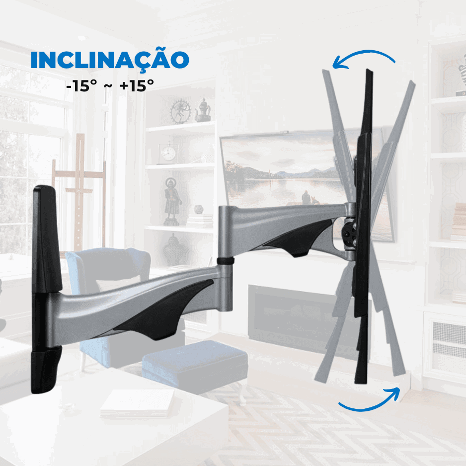Suporte Articulado para TV LED / OLED / QLED até 55" com Peso até 30kg FT-994A - Fixatek - Fixatek