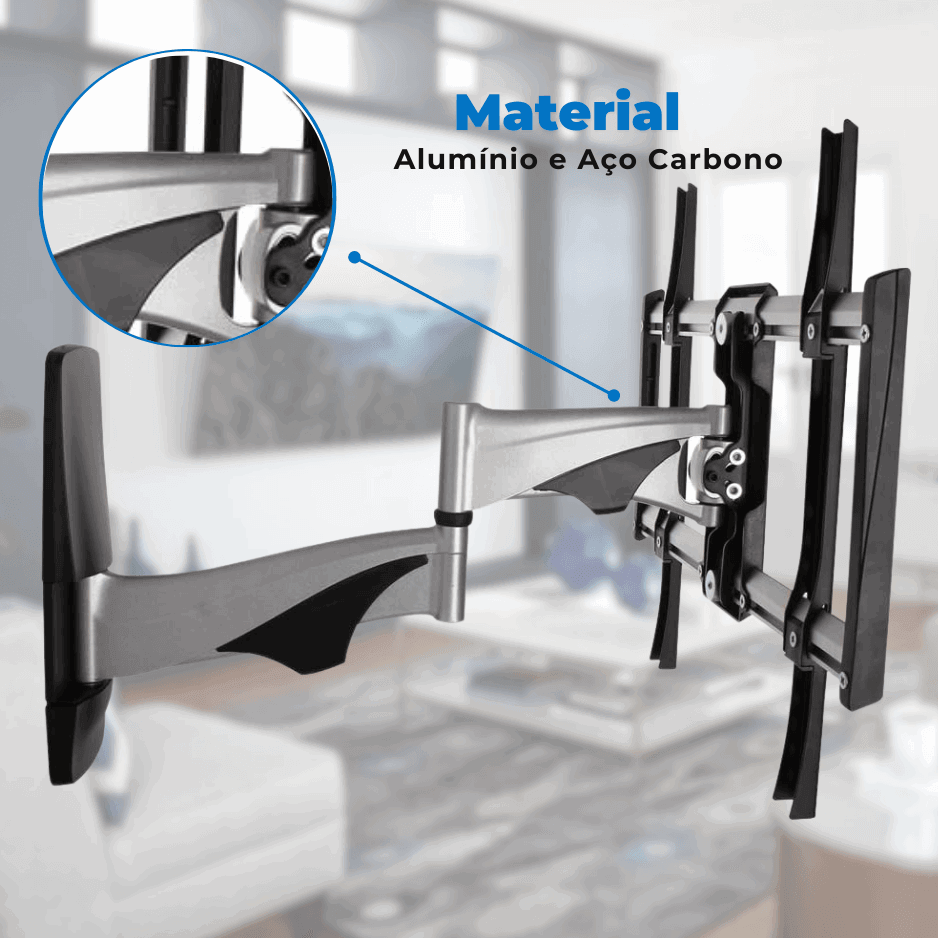 Suporte Articulado para TV LED / OLED / QLED até 55" com Peso até 30kg FT-994A - Fixatek - Fixatek
