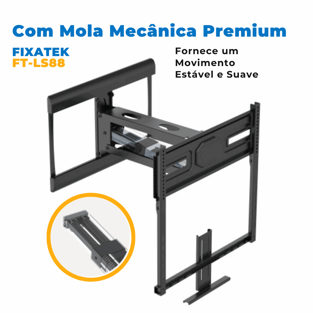 Suporte Articulado com Ajuste de Altura para TV LED 43" á 75'' FT-LS88 - Fixatek - Fixatek