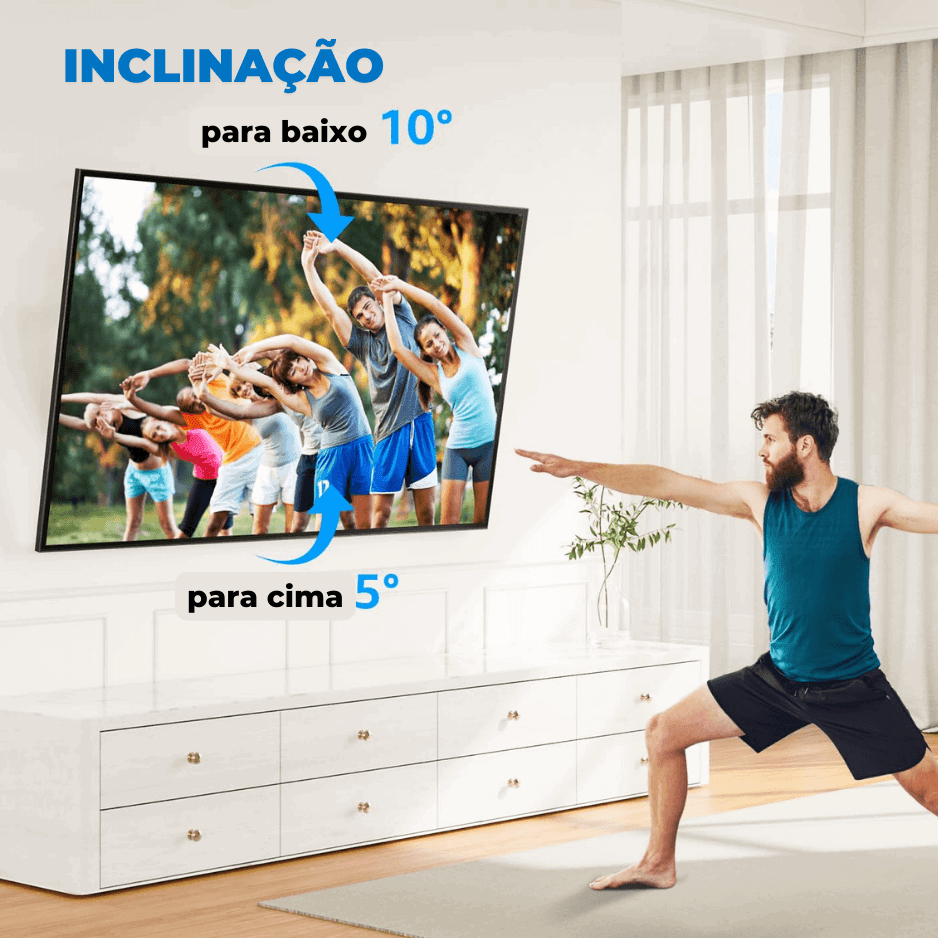 Suporte Inclinável para TV LED / OLED / QLED 23" até 47" com Peso até 35kg FT-22SB - Fixatek - Fixatek