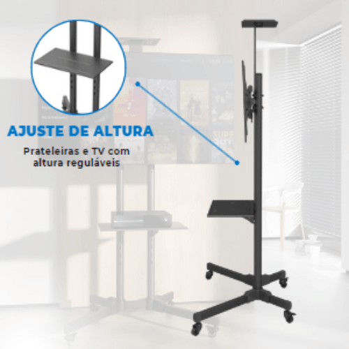 Rack / Suporte Pedestal para TV LED / OLED / QLED 32" até 70" FT-64EX - Fixatek - Fixatek