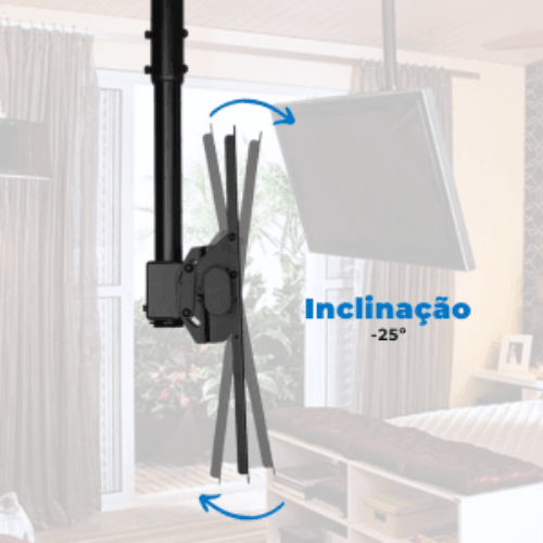 Suporte de Teto para TV LED / OLED / QLED até 55" com Peso até 50kg - FT-4491T - Fixatek - Fixatek