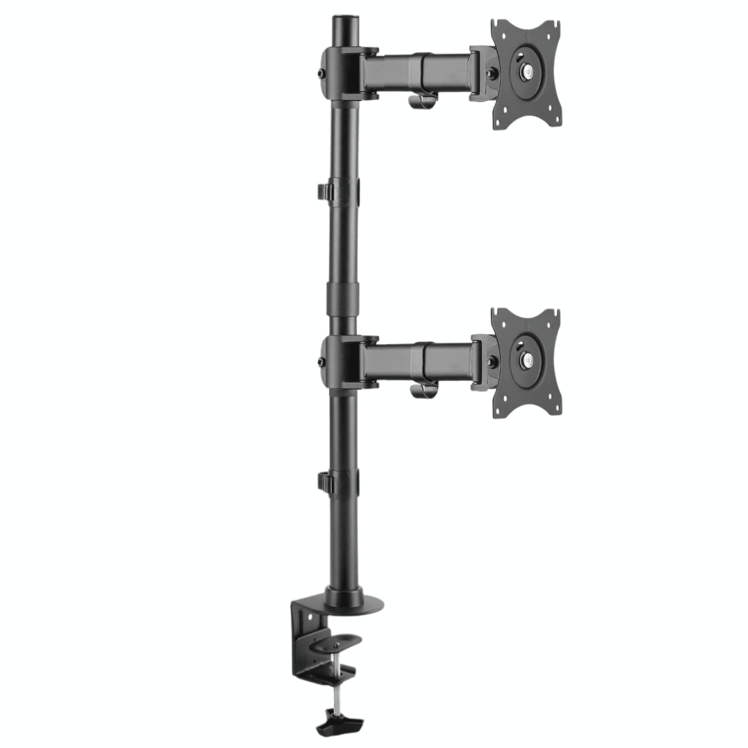 Suporte Ergonômico Articulado de Mesa para 2 Monitores na Vertical de 13" até 27" FT-221M2V - Fixatek