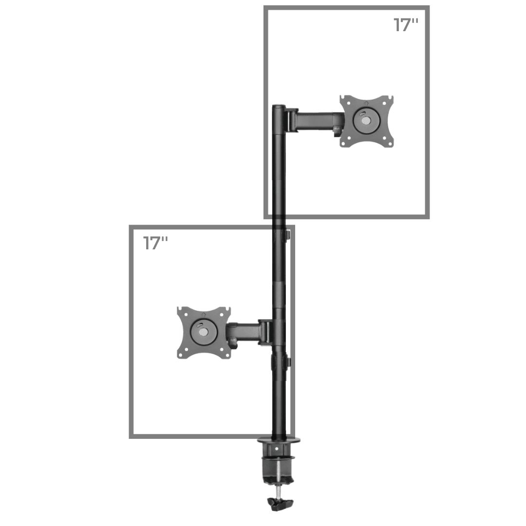 Suporte Ergonômico Articulado de Mesa para 2 Monitores na Vertical de 13" até 27" FT-221M2V - Fixatek - Fixatek
