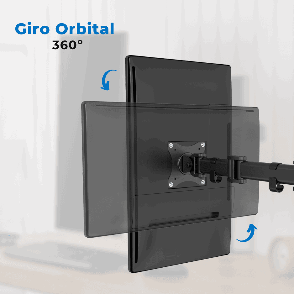 Suporte Ergonômico Articulado de Mesa para 2 Monitores na Vertical de 13" até 27" FT-221M2V - Fixatek - Fixatek