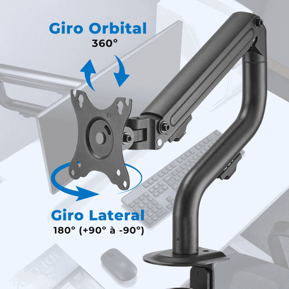 Suporte Ergonômico Articulado de Mesa para 01 Monitor 17" até 32" FT-445MG1 - Fixatek - Fixatek