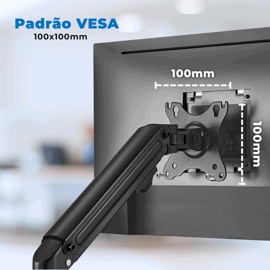 Suporte Ergonômico Articulado de Mesa para 01 Monitor 17" até 32" FT-445MG1 - Fixatek - Fixatek