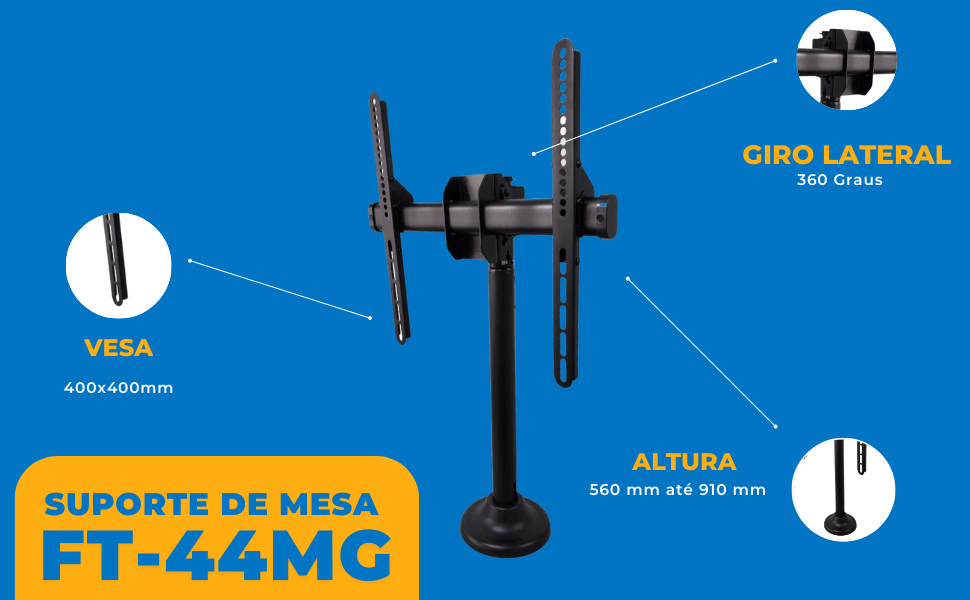 Suporte de Mesa para TV LED / Monitor 37" até 60" FT-44MG Fixatek - Fixatek