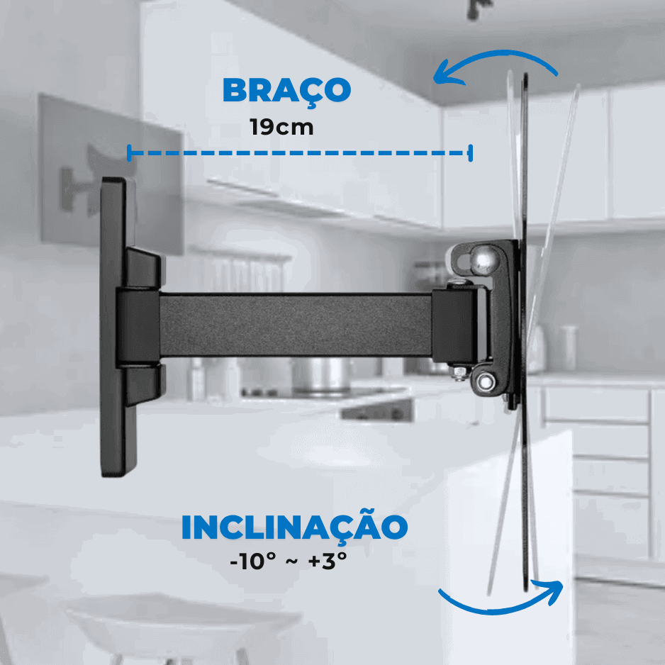 Suporte Articulado para TV LED / OLED / QLED até 47" FT-221SE - Fixatek - Fixatek