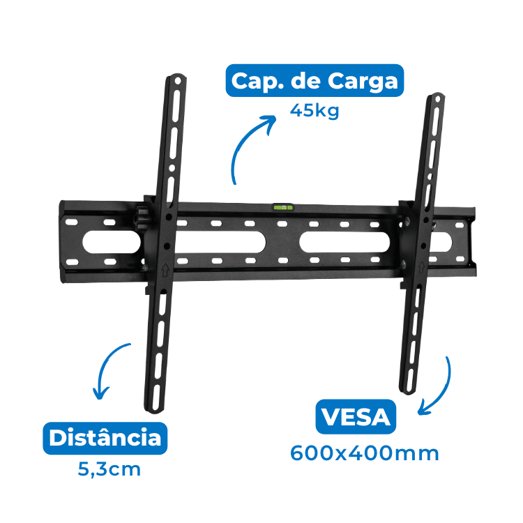 Suporte Inclinável para TV de LED / OLED / QLED / NANO 37" até 70" com Peso até 45kg - FT-PL64X - Fixatek