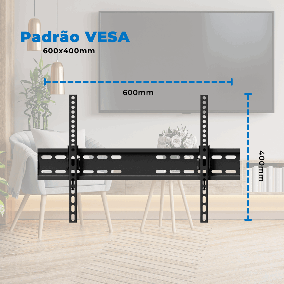 Suporte Inclinável para TV LED / OLED / QLED 37" até 70" com Peso até 40 kg FT-PL64 - Fixatek - Fixatek
