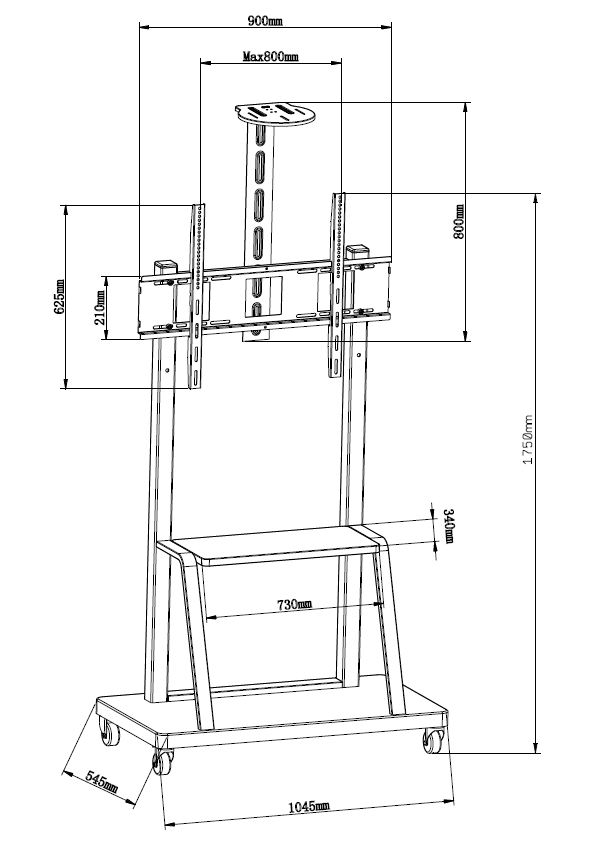 Suporte Pedestal para TV LCD / LED para tela de 55" até 110" com Peso até 120 kg - FT-86XP - Fixatek - Fixatek