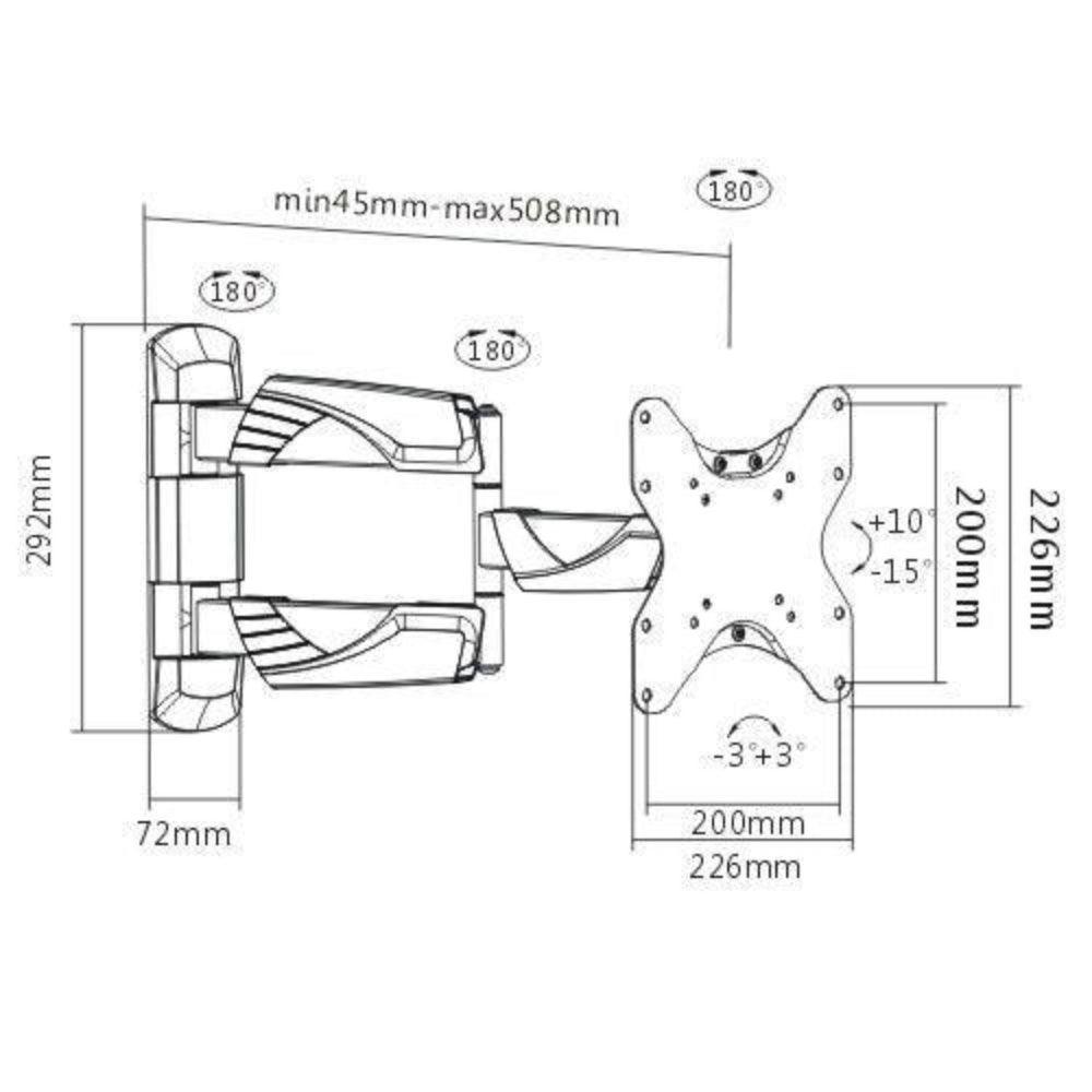 Suporte Articulado para TV LED até 47" FT-225P - Fixatek - Fixatek