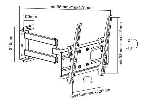 Suporte Articulado para TV LCD/LED até 55" FT-944 - Fixatek - Fixatek