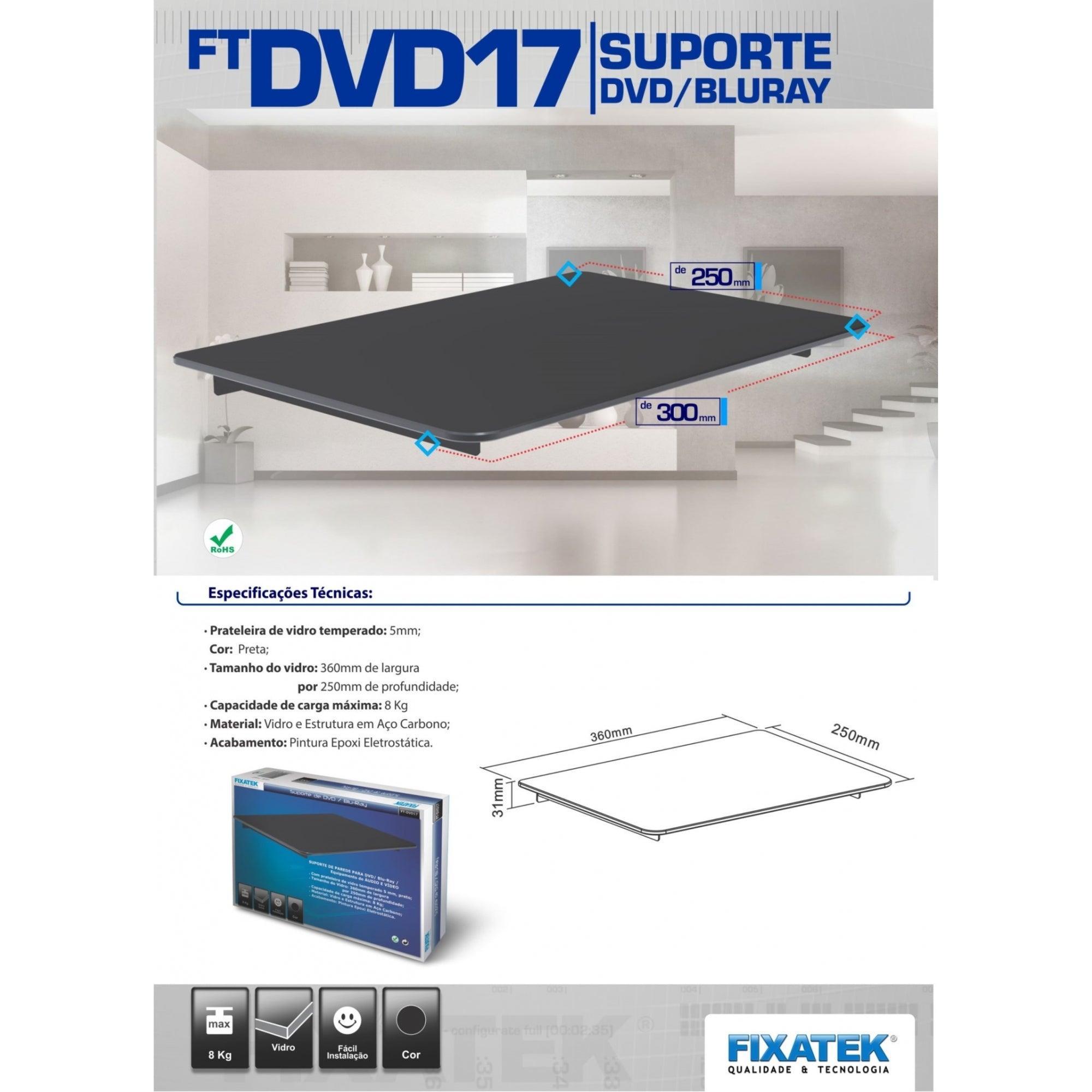 Suporte de DVD/Blu-Ray FT-DVD17 - Fixatek - Fixatek