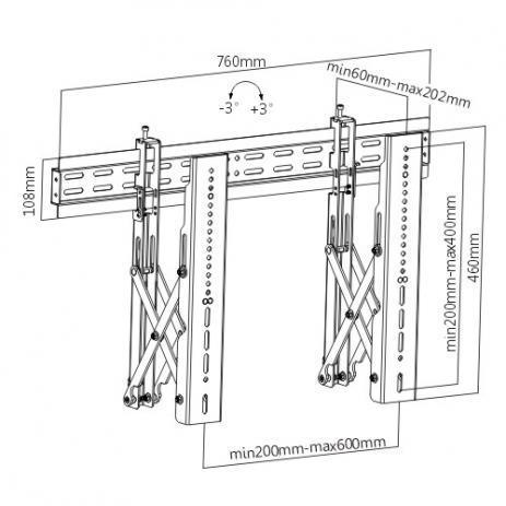Suporte Vídeo Wall Retrátil Para Monitor LED / OLED / QLED de 37" á 70" com Pop-Out - FT-VW46T - Fixatek - Fixatek
