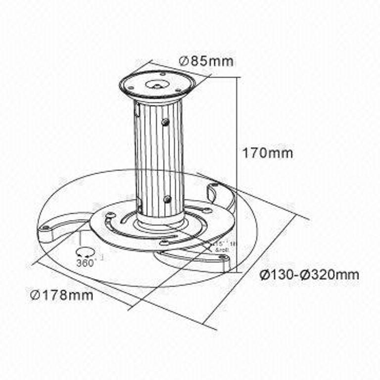 Suporte para Projetor Multimídia Branco FT-PR1W - Fixatek - Fixatek