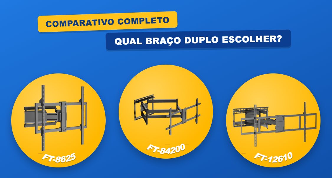 FT-8625 vs FT-84200 vs FT-12610: Comparativo Completo — Qual Braço Duplo Fixatek Escolher?