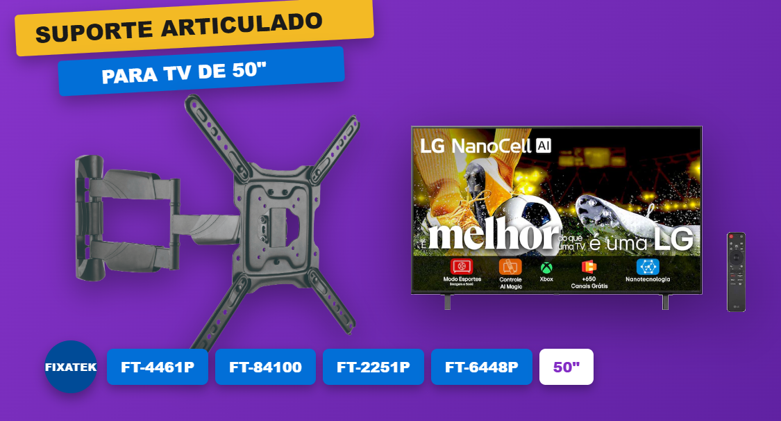 Suporte Articulado para TV de 50 Polegadas: qual modelo escolher