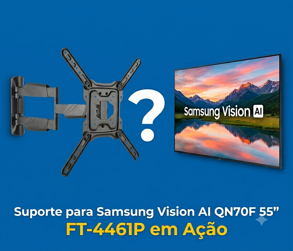 Suporte para Samsung Vision AI QN70F 55": FT-4461P em Ação