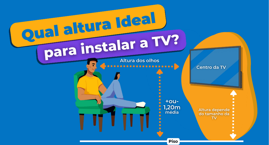 Qual altura ideal para instalar a TV? - Fixatek