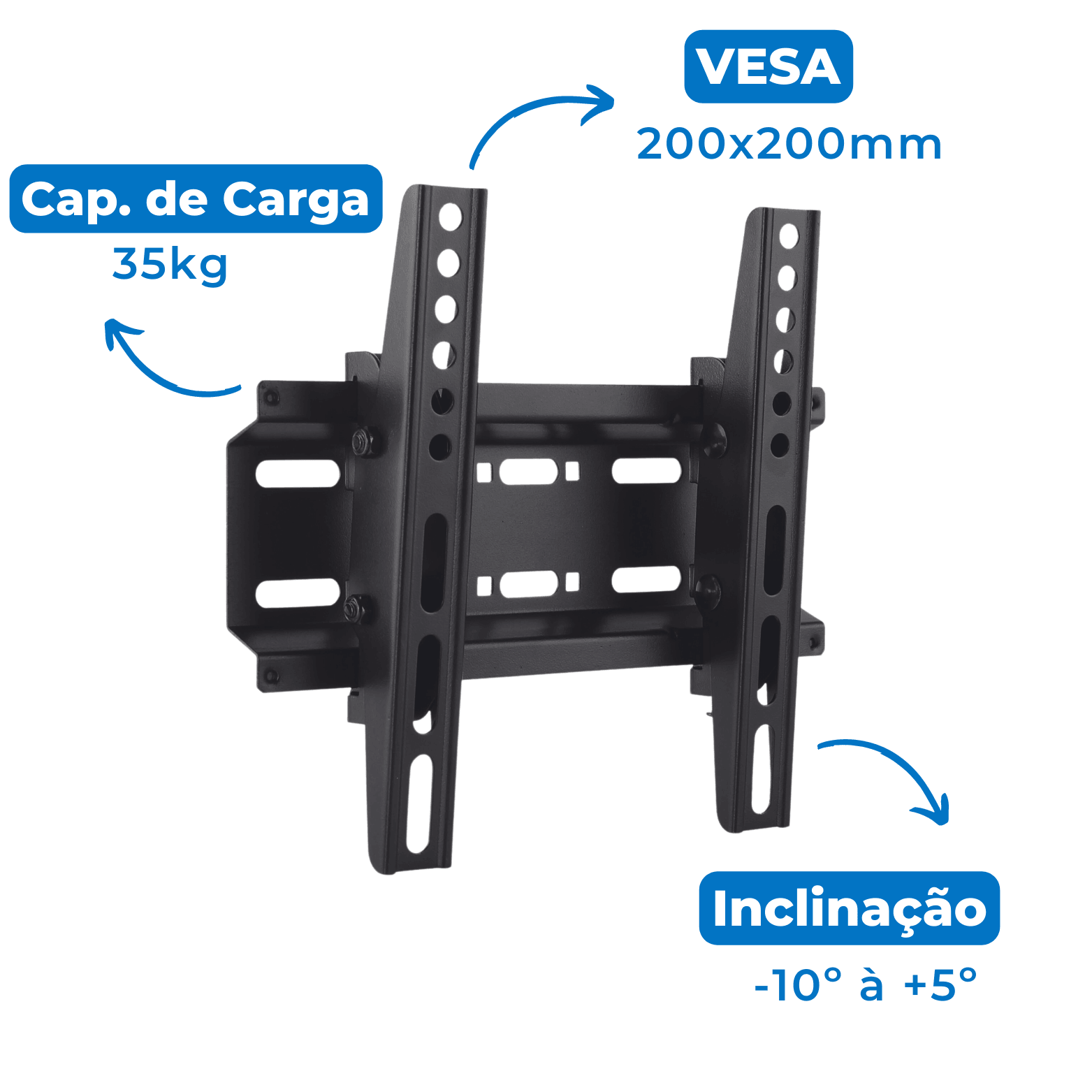 Suporte Inclinável para TV LED / OLED / QLED 23" até 47" com Peso até 35kg FT-22SB - Fixatek - Fixatek