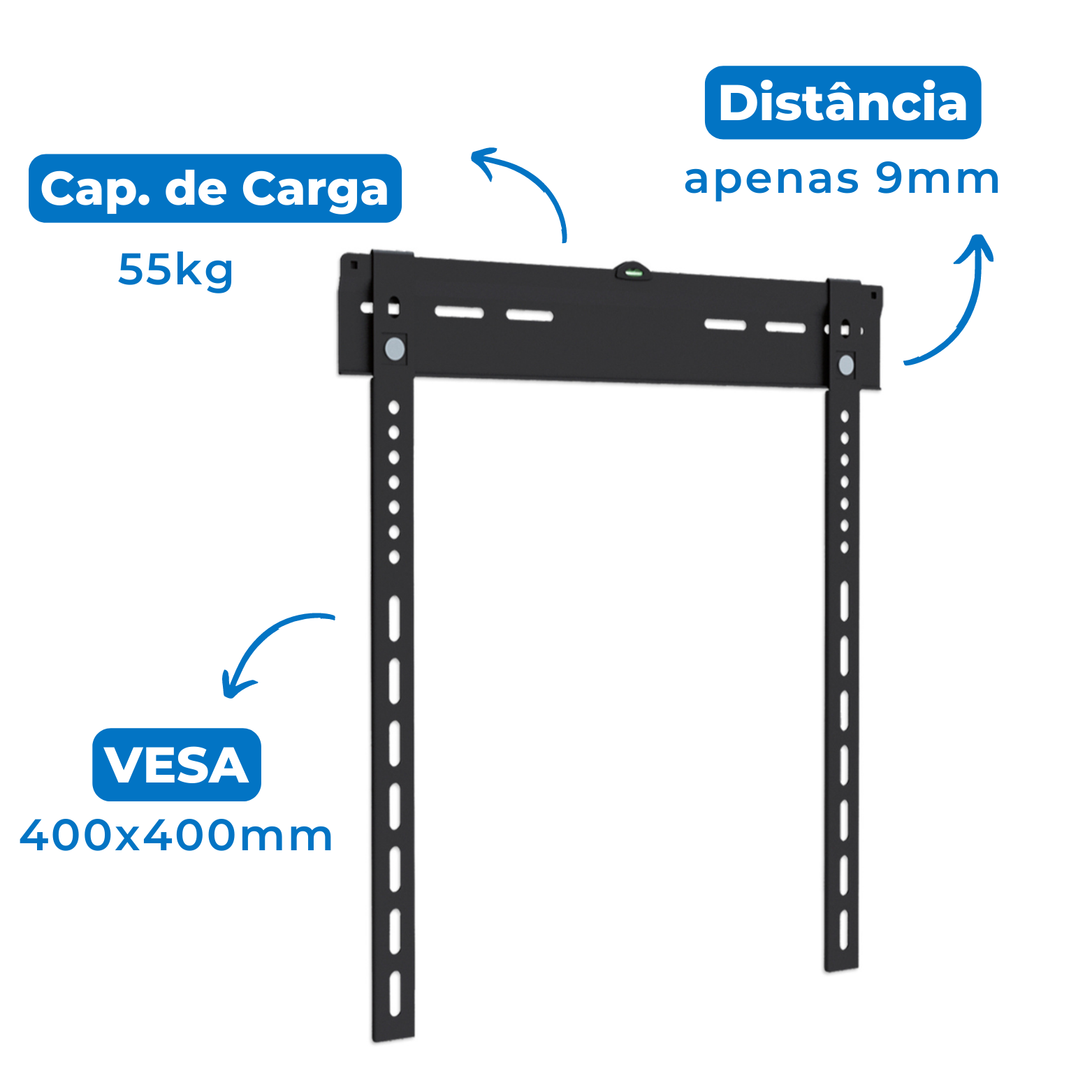 Suporte Fixo para TV LED / OLED / QLED até 55' com Peso até 55kg FT-249 - Fixatek - Fixatek