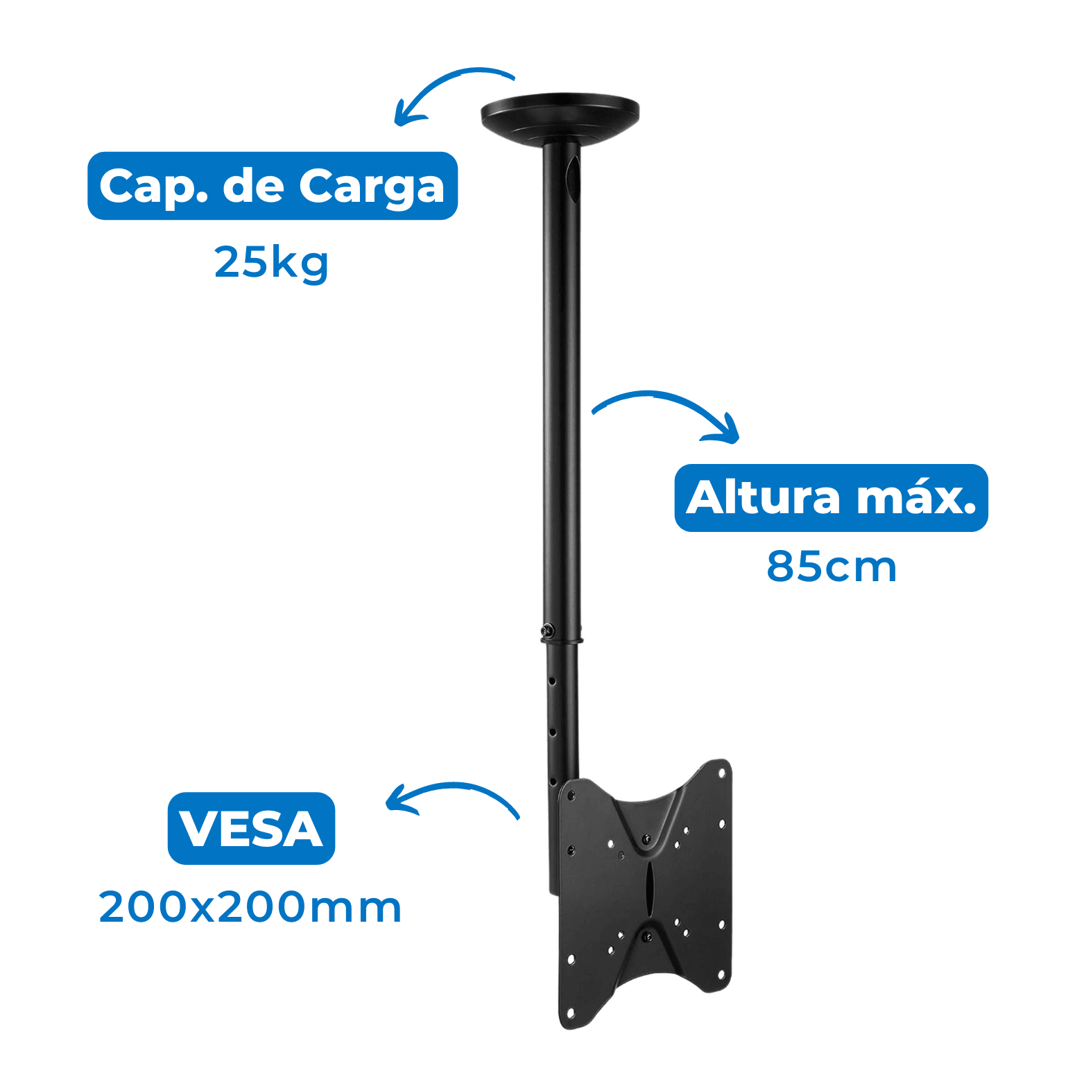 Suporte de Teto para TV LED até 47" e LCD/PLASMA 32" á 42" FT-37T - Fixatek - Fixatek