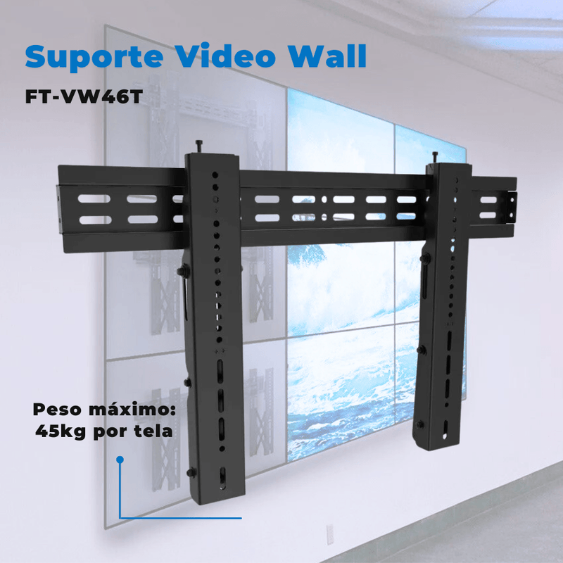 Suporte Vídeo Wall Retrátil Para Monitor LED / OLED / QLED de 37" á 70" com Pop-Out - FT-VW46T - Fixatek - Fixatek
