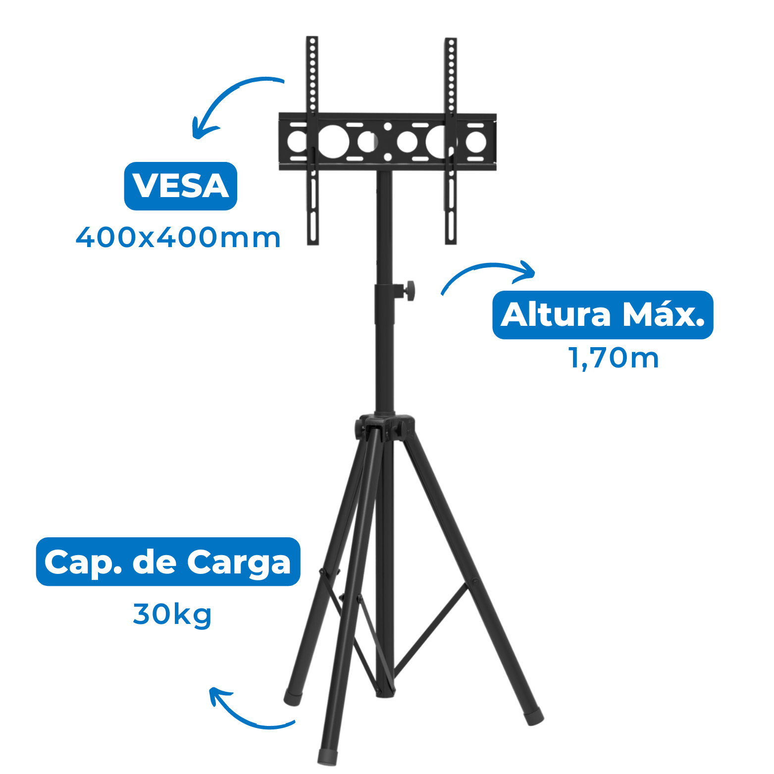Suporte Tripé Pedestal para TV LED / OLED / QLED de 26" até 55" FT-170TR - Fixatek - Fixatek