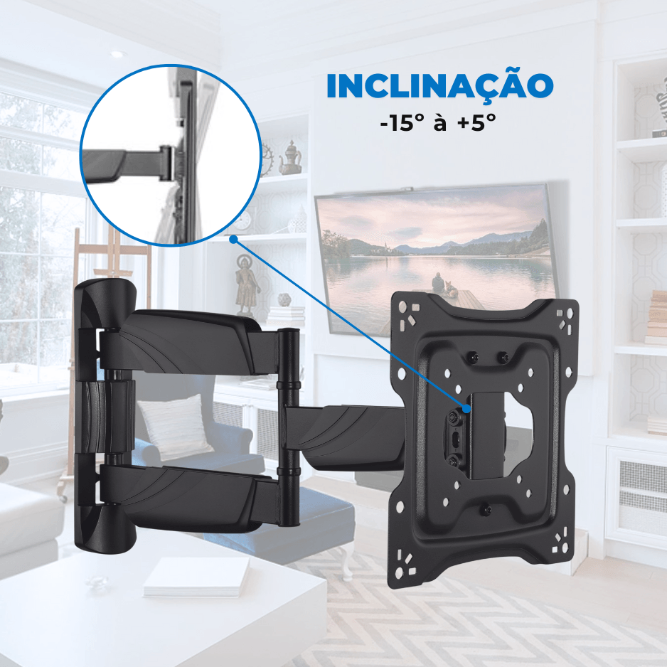 Suporte Articulado para TV LED 23" até 50" com Peso até 35 kg FT-2251P - Fixatek - Fixatek
