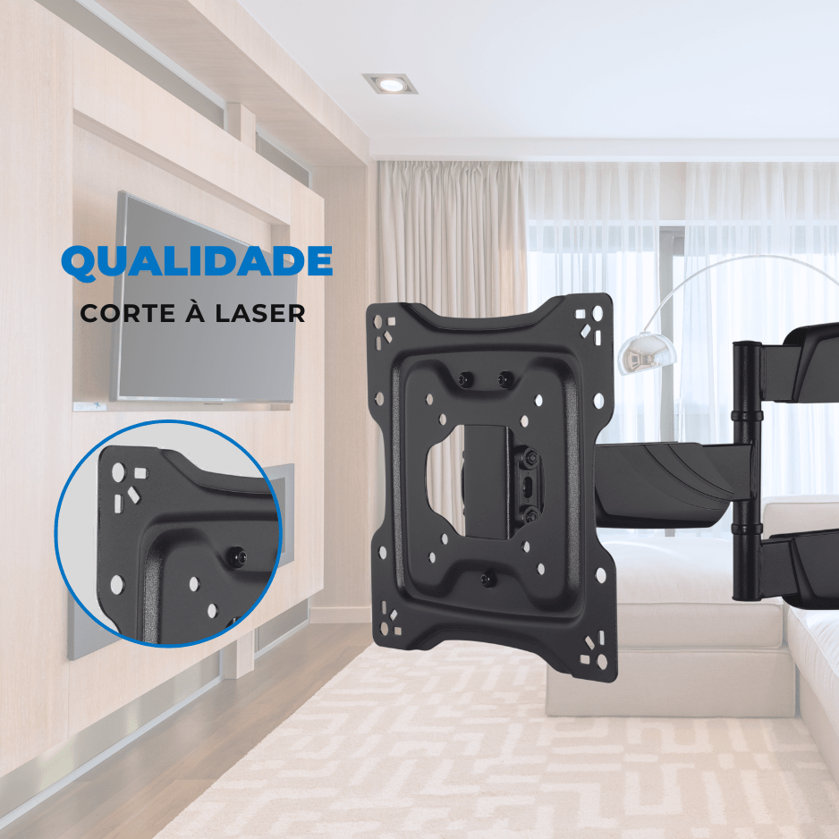 Suporte Articulado para TV LED 23" até 50" com Peso até 35 kg FT-2251P - Fixatek - Fixatek
