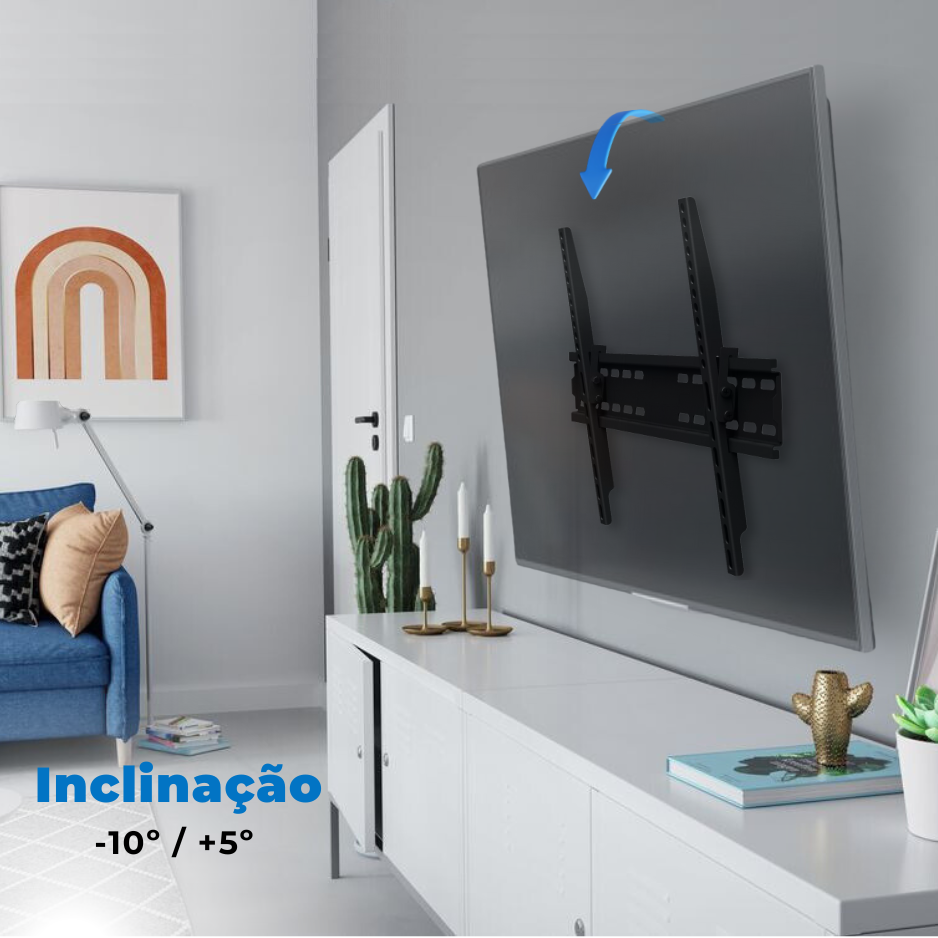 Suporte Inclinável para TV LED / OLED / QLED 37" até 70" com Peso até 40 kg FT-PL64 - Fixatek - Fixatek